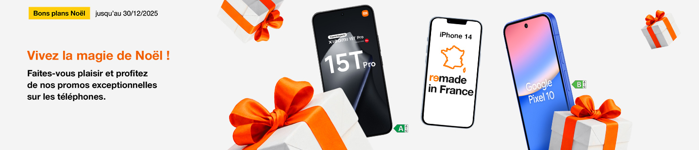 Bon plan Noël jusqu'au 30 décembre 2025 Vivez la magie de Noel ! Faites-vous plaisir et profitez de nos promos exceptionnelles sur les téléphones
