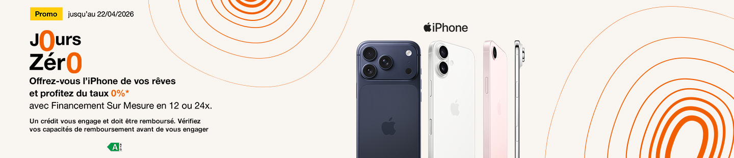 Bon Plan jusqu'au 22 avril 2026 Profitez du taux 0%* sur votre prochain mobile grâce au Financement Sur Mesure en 12 ou 24x. Un crédit doit être remboursé. Vérifiez vos capacités de remboursement avant de vous engager.