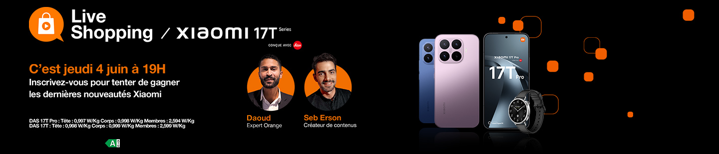 Live Shopping le jeudi 4 juin à 19H  Inscrivez-vous pour tenter de gagner les dernières nouveautés Xiaomi