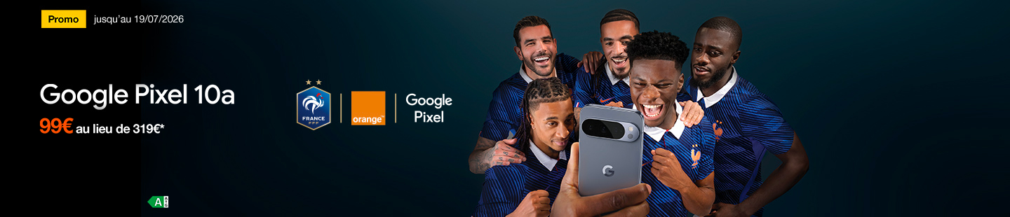 Promo jusqu'au 19 juillet 2026 Google Pixel 10a à 99€ au lieu de 319€*