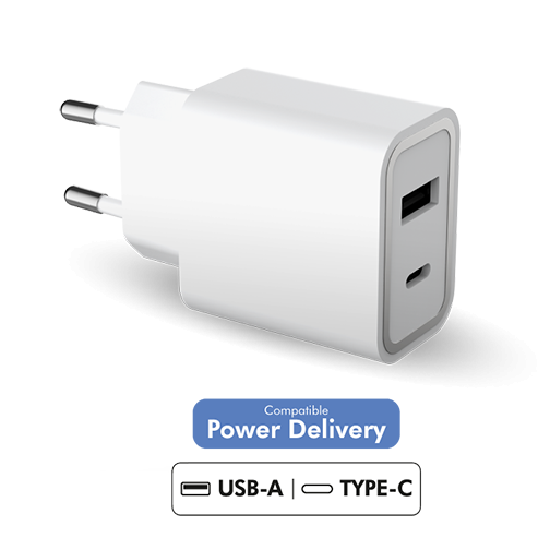 Chargeur Secteur Bigben Ultra-Rapide 2 ports USB-A 12W et USB-C 25W