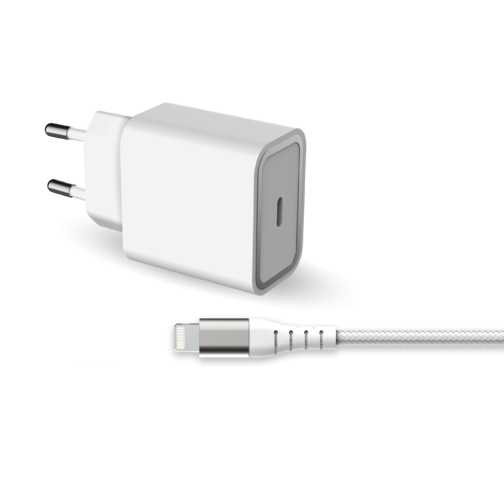 image1_Chargeur Secteur Force Power USB-C et câble Lightning 1.2 mètre 20W