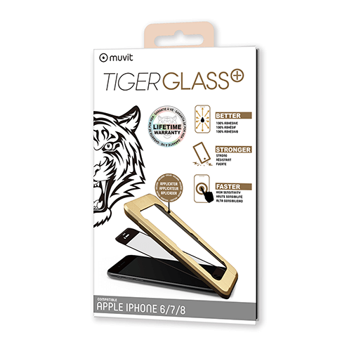image1_Film de protection Tiger Glass pour iPhone SE, 6, 6S, 7, 8 noir