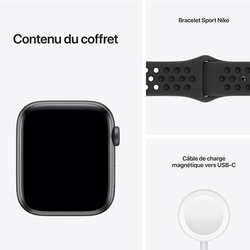 Apple Watch SE Cellular 44mm alu gris sidéral bracelet noir Nike