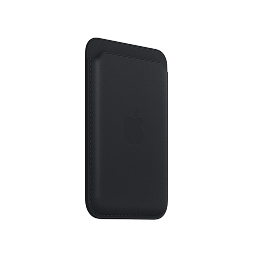 Porte-cartes en cuir avec MagSafe pour iPhone - Noir
