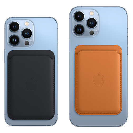 Porte-cartes en cuir avec MagSafe pour iPhone - Marron