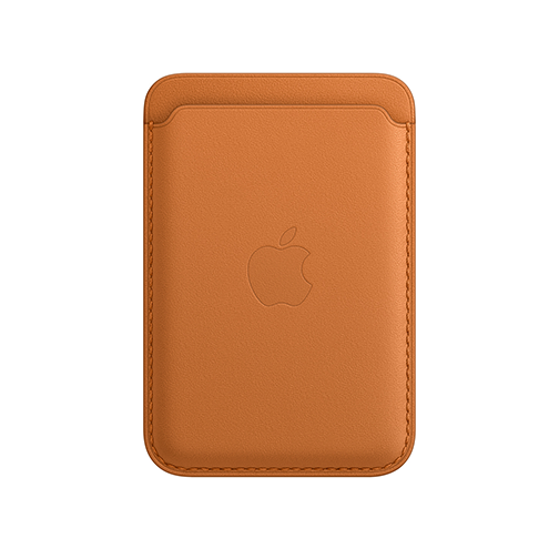 Porte-cartes en cuir avec MagSafe pour iPhone - Marron