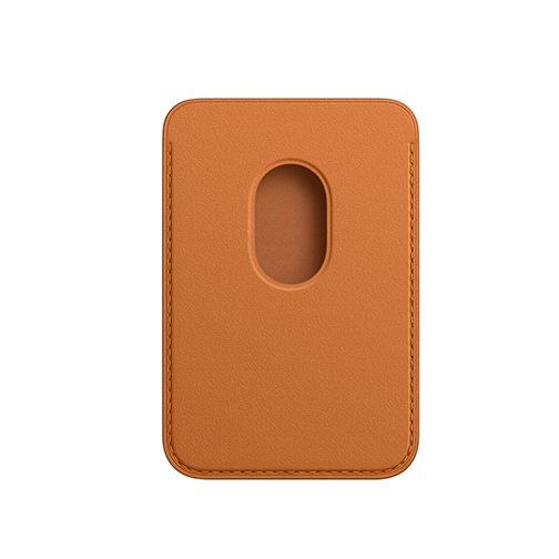 Porte-cartes en cuir avec MagSafe pour iPhone - Marron