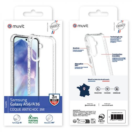 Muvit For France Coque renforcée made in France GRS pour Samsung Galaxy A56 5G cristal