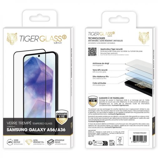 Film Tiger Glass+ pour Samsung Galaxy A36 5G et A56 5G
