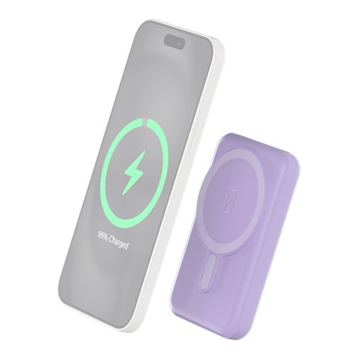 Batterie externe Bigben compatible MagSafe 5 000 mAh violette