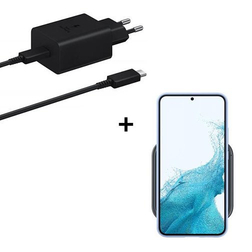 Pack chargeur 45W + câble USB-C + chargeur induction Samsung