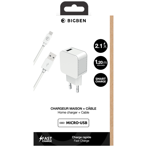 Chargeur secteur Bigben USB-A 10W & câble micro USB