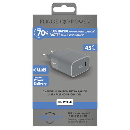 Chargeur secteur Force Power USB-C