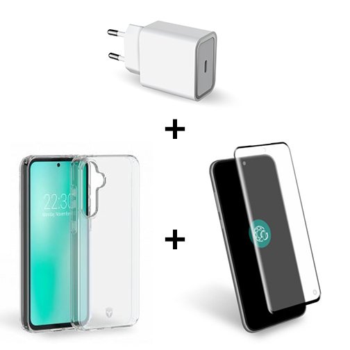 Pack film + coque + chargeur 30W pour Samsung Galaxy S23 FE