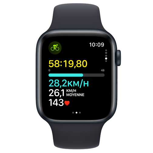 Apple Watch SE GPS 44mm alu minuit bracelet sport 2023