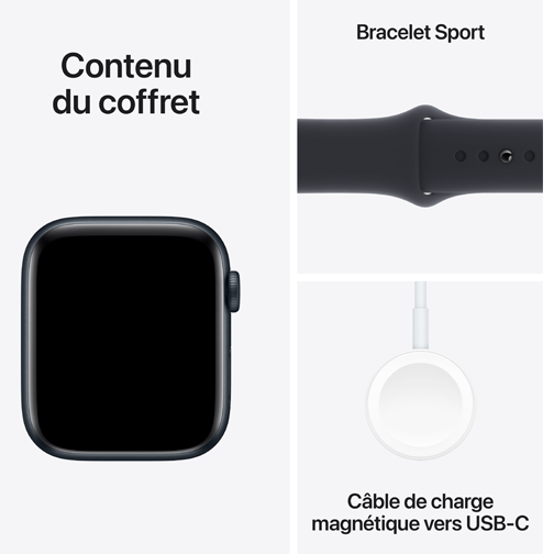 Apple Watch SE GPS 44mm alu minuit bracelet sport 2023