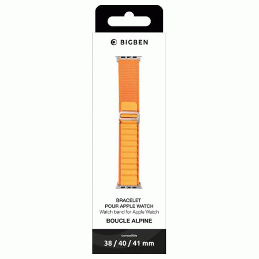 Bracelet Bigben Boucle Alpine pour Apple Watch 38/40/41mm Orange