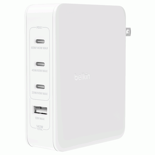 Chargeur secteur Belkin 3 ports USB-C et 1 port USB-A 140W
