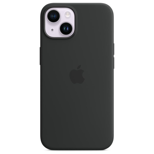 Coque en silicone avec MagSafe pour iPhone 14 noir