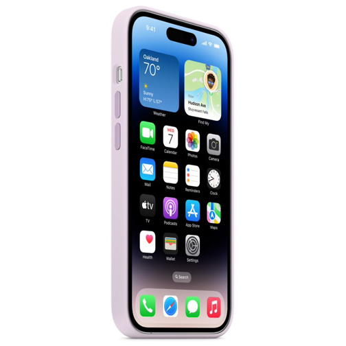 Coque en silicone avec MagSafe pour iPhone 14 Pro lavande
