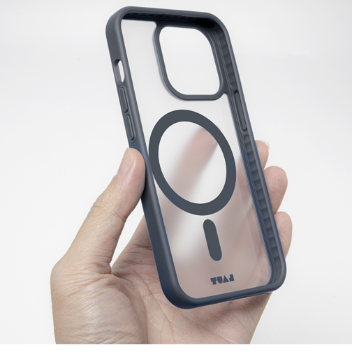 Coque Huex compatible MagSafe pour iPhone 15 Pro bleue