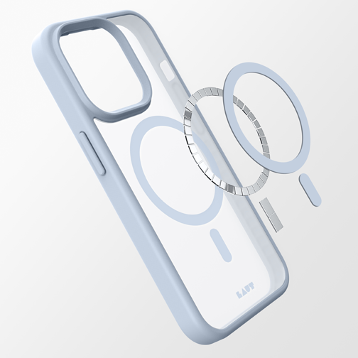 Coque Huex compatible MagSafe pour iPhone 15 Plus bleu ciel