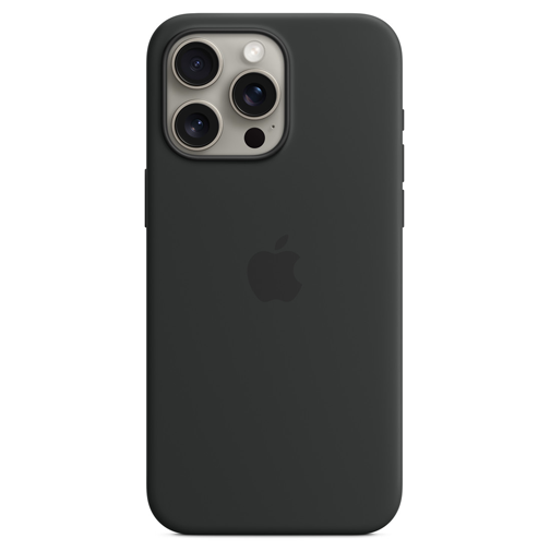 Coque silicone Apple MagSafe pour iPhone 15 Pro Max noire