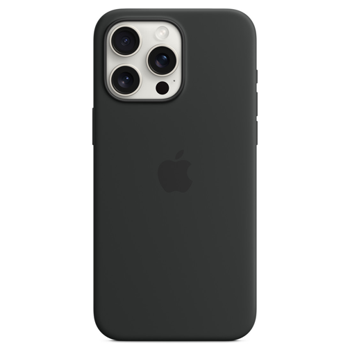 Coque silicone Apple MagSafe pour iPhone 15 Pro Max noire