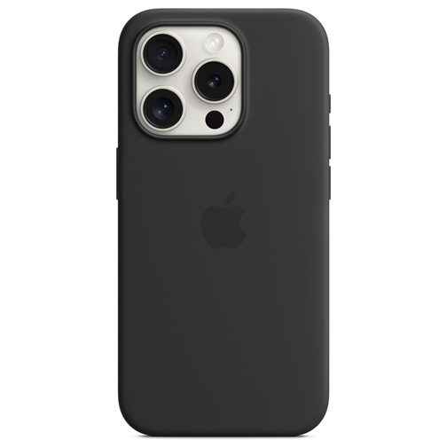 Coque silicone Apple MagSafe pour iPhone 15 Pro noire