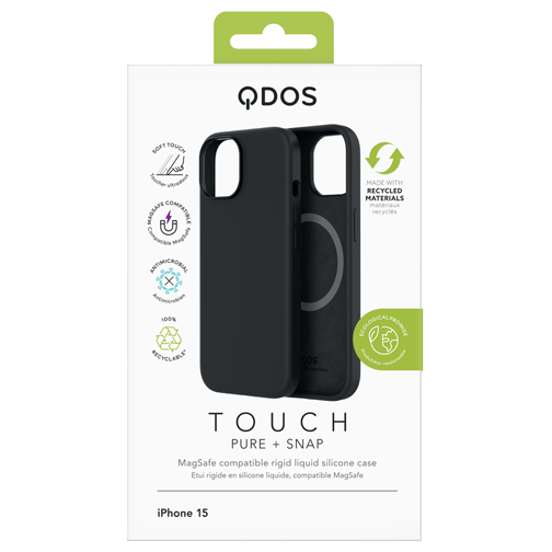 Coque Touch Pure GRS compatible MagSafe pour iPhone 15 noire