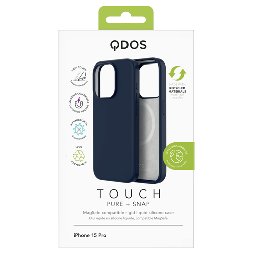Coque Touch Pure GRS compatible MagSafe pour iPhone 15 Pro bleue