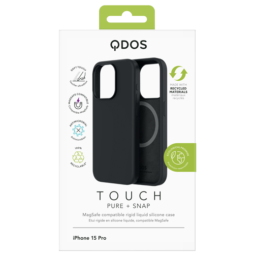 Coque Touch Pure GRS compatible MagSafe pour iPhone 15 Pro noire