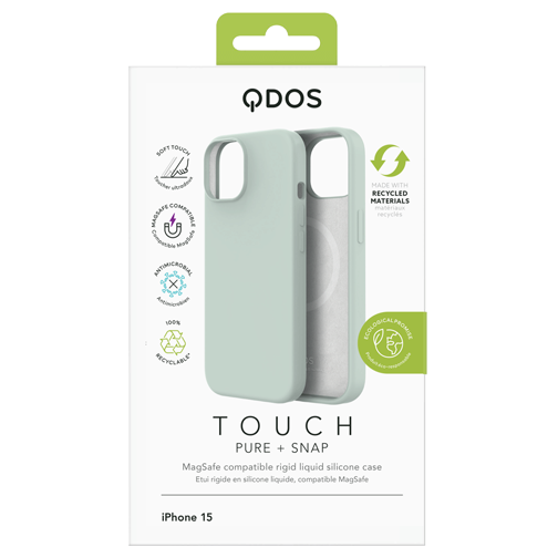 Coque Touch Pure GRS compatible MagSafe pour iPhone 15 verte