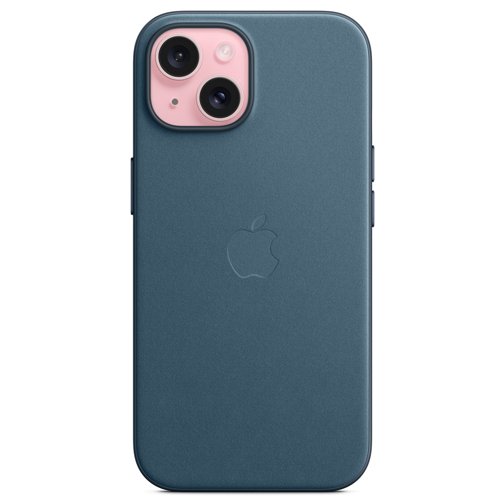 Coque en tissage fin Apple MagSafe pour iPhone 15 bleue