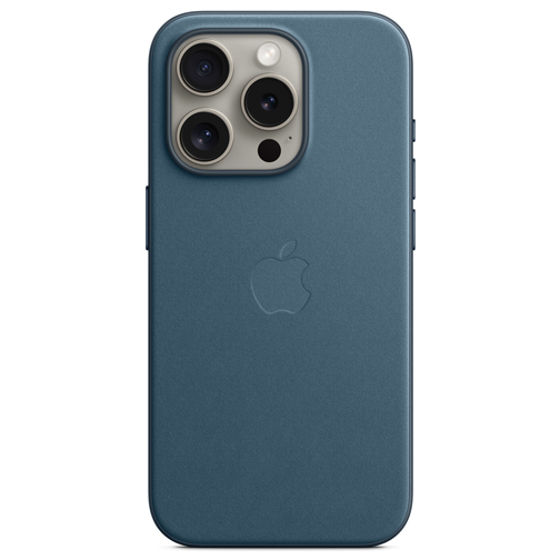 Coque en tissage fin Apple MagSafe pour iPhone 15 Pro bleue