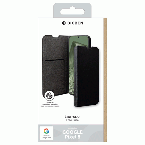 Etui à rabat Wallet GRS pour Google Pixel 8 noir