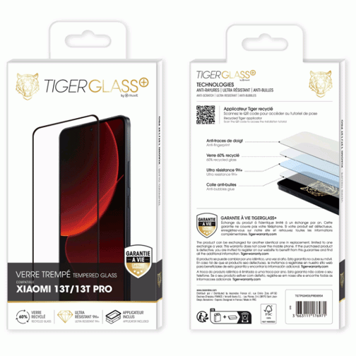 Film Tiger Glass+ pour Xiaomi 13T & 13T Pro