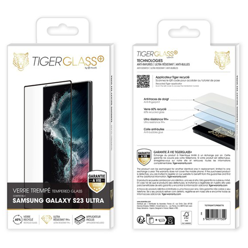 Protection d'écran pour smartphone Tigerglass Verre trempé antibactérien Samsung  S22