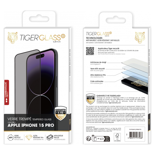 Film Tiger Glass+ confidentialité pour iPhone 15 Pro : prix, avis,  caractéristiques - Orange