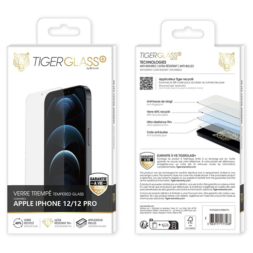 Film Tiger Glass+ pour iPhone 12 et iPhone 12 Pro