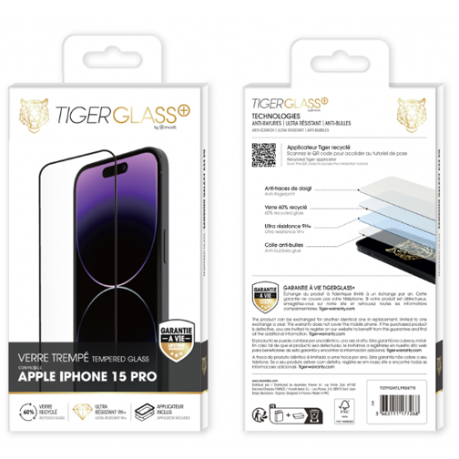 Film Tiger Glass+ pour iPhone 15 Pro