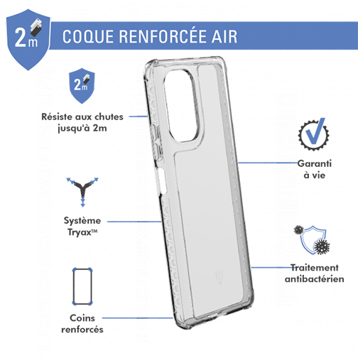 Coque Renforcée Force Case Air contour gris iPhone SE, 6, 7, 8