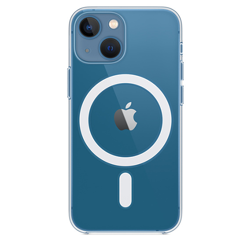 Coque silicone MagSafe iPhone 13 mini Cristal