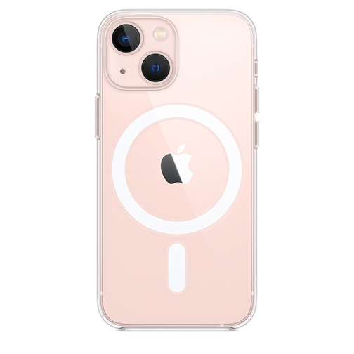 Coque silicone MagSafe iPhone 13 mini Cristal
