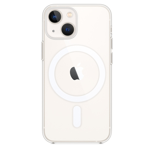 Coque silicone MagSafe iPhone 13 mini Cristal