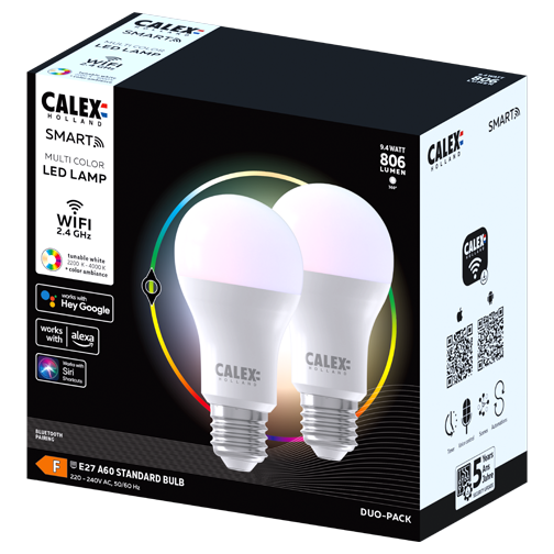 Pack 2 ampoules connectées Calex couleurs 