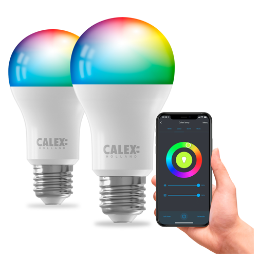 Pack Calex 2 ampoules connectées couleurs + prise