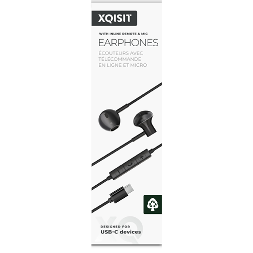 Écouteurs XQISIT USB-C noirs