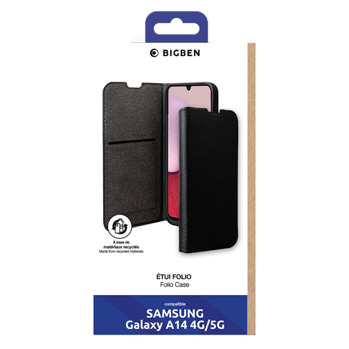  Etui à rabat Wallet GRS pour Samsung Galaxy 4G & 5G A14 noir